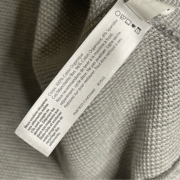 Eileen Fisher Organic Cotton Knit 2-way Zip Bomber Jacket in Gray, Size L - Picture 12 of 14